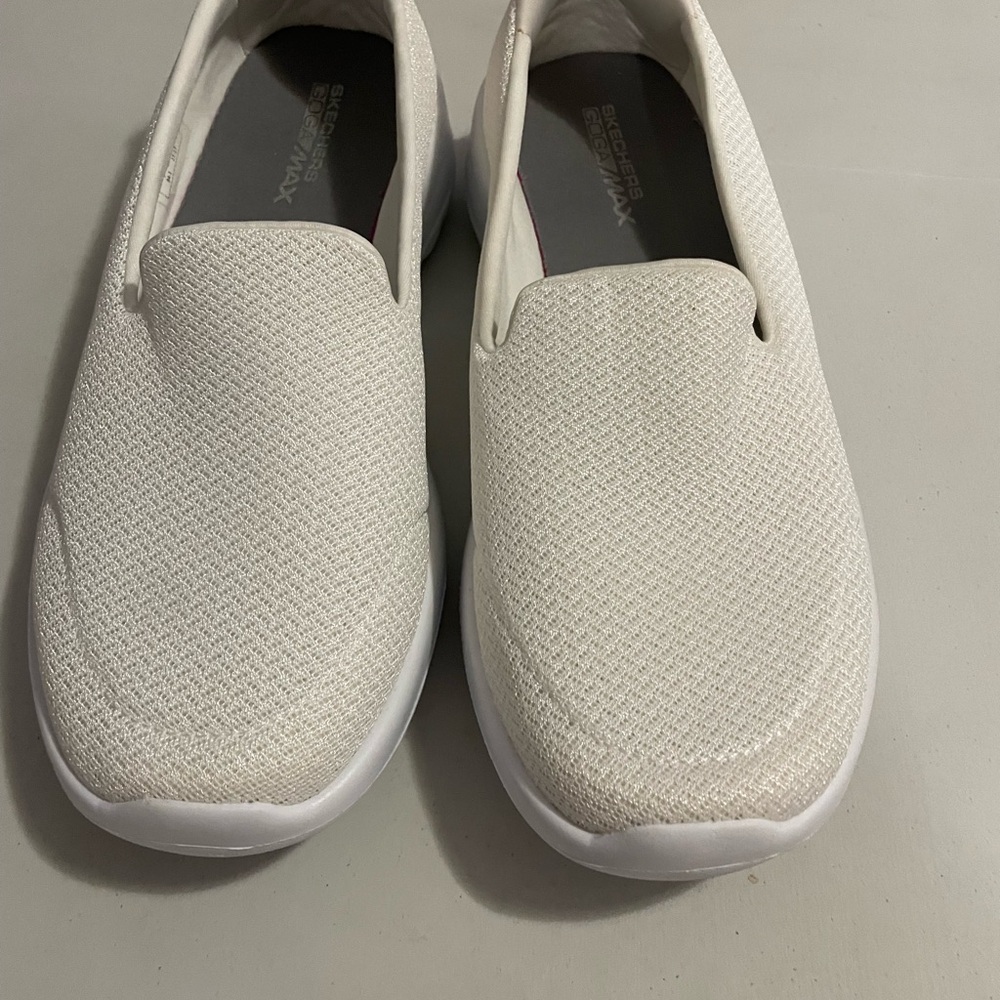 Skechers White Slip-On Shoes